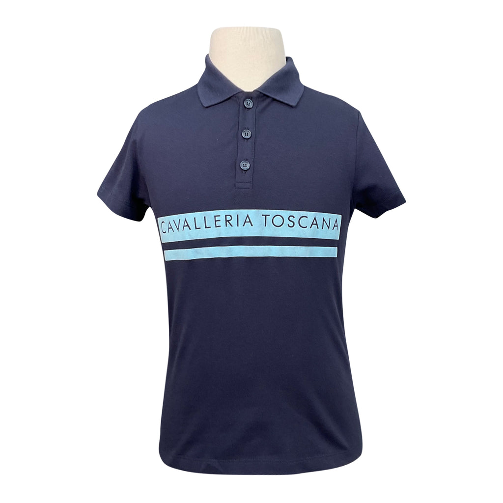 Cavalleria Toscana  Polo Shirt in Navy/Light Blue