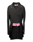 Belle & Bow Shadbelly Show Coat in Black/Pink