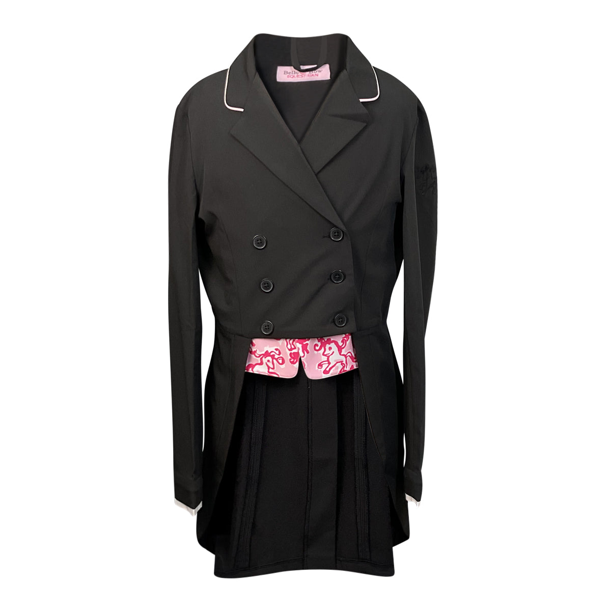 Belle & Bow Shadbelly Show Coat  in Black/Pink