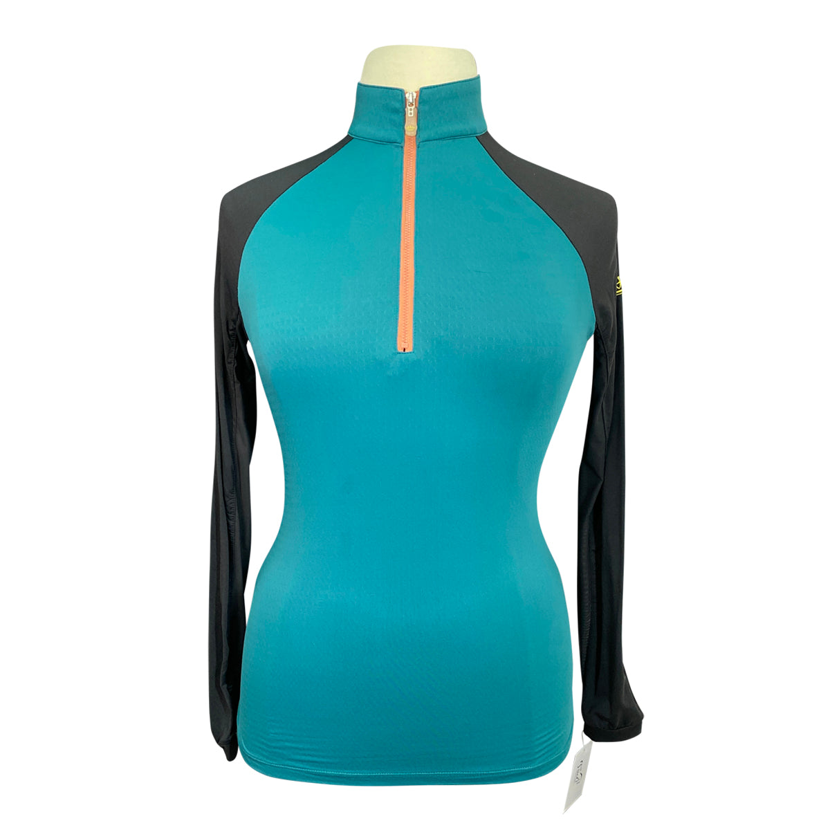 Kastel Long Sleeve 1/4 Zip in Teal/Black/Mauve