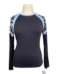 Kastel Long Sleeve Crewneck in Black/Sky/Paisley