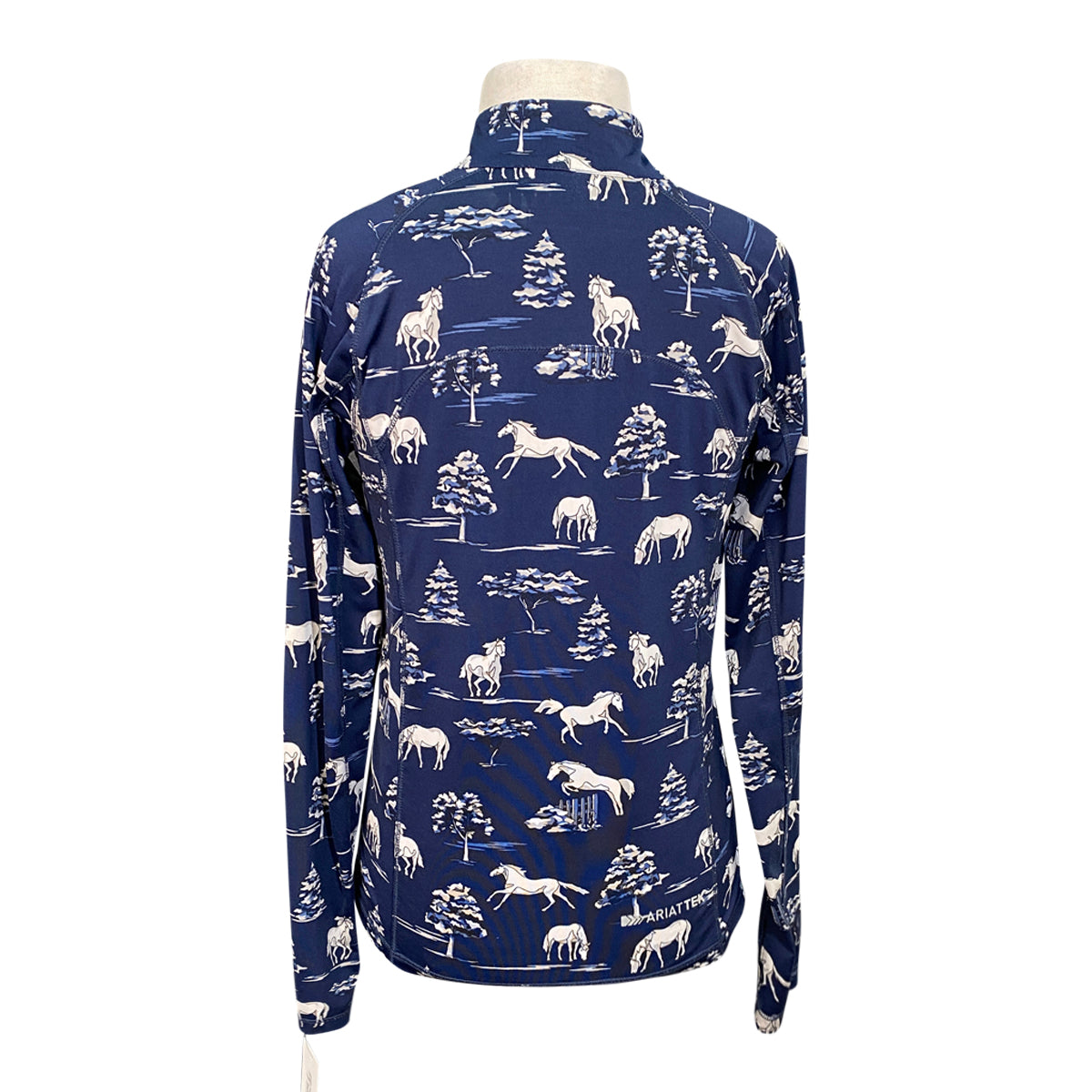 Ariat 'Lowell 2.0' 1/4 Zip Shirt in Navy Horses