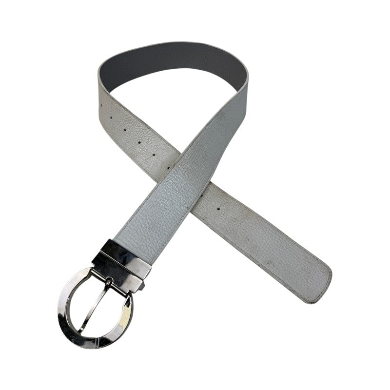 Noel Asmar Reversible Signature Leather Belt in Grey/White 