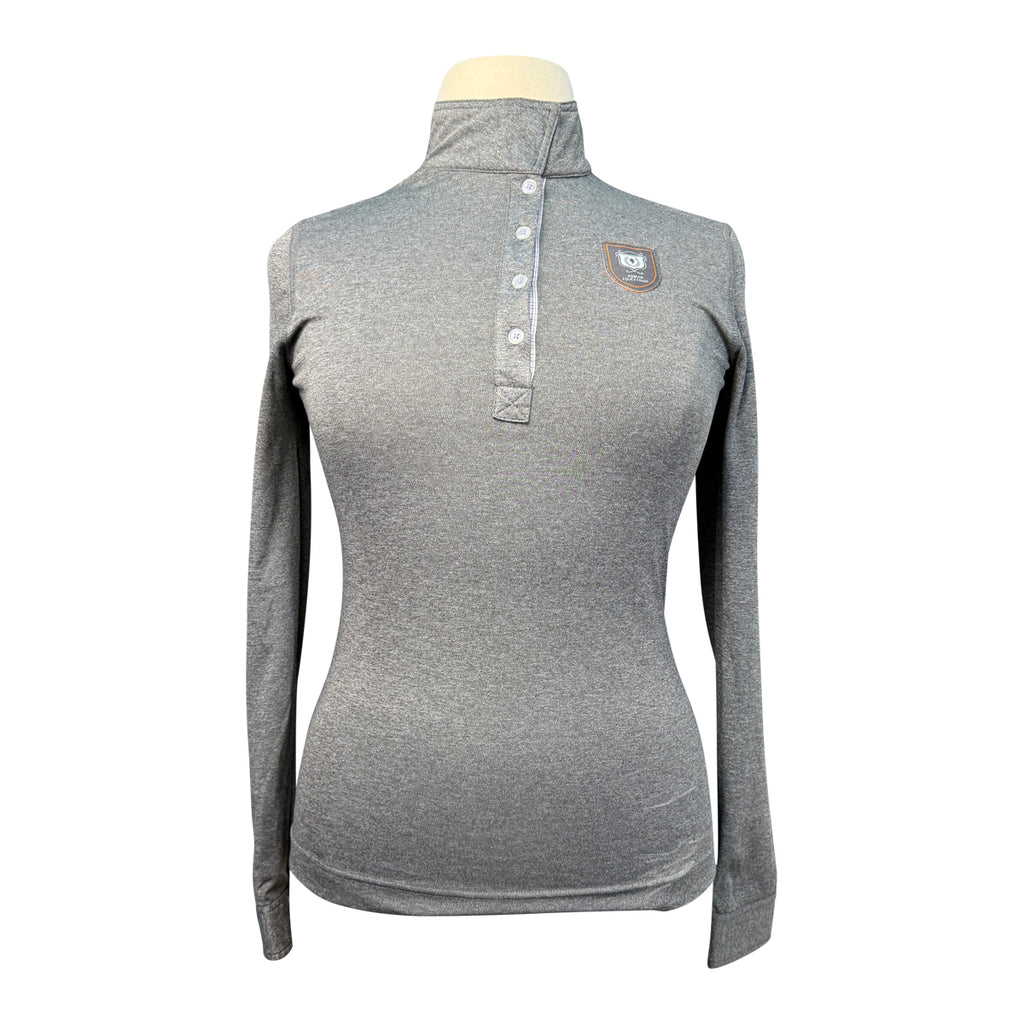 Noel Asmar 1/4 Button Up Shirt  in Heather Grey