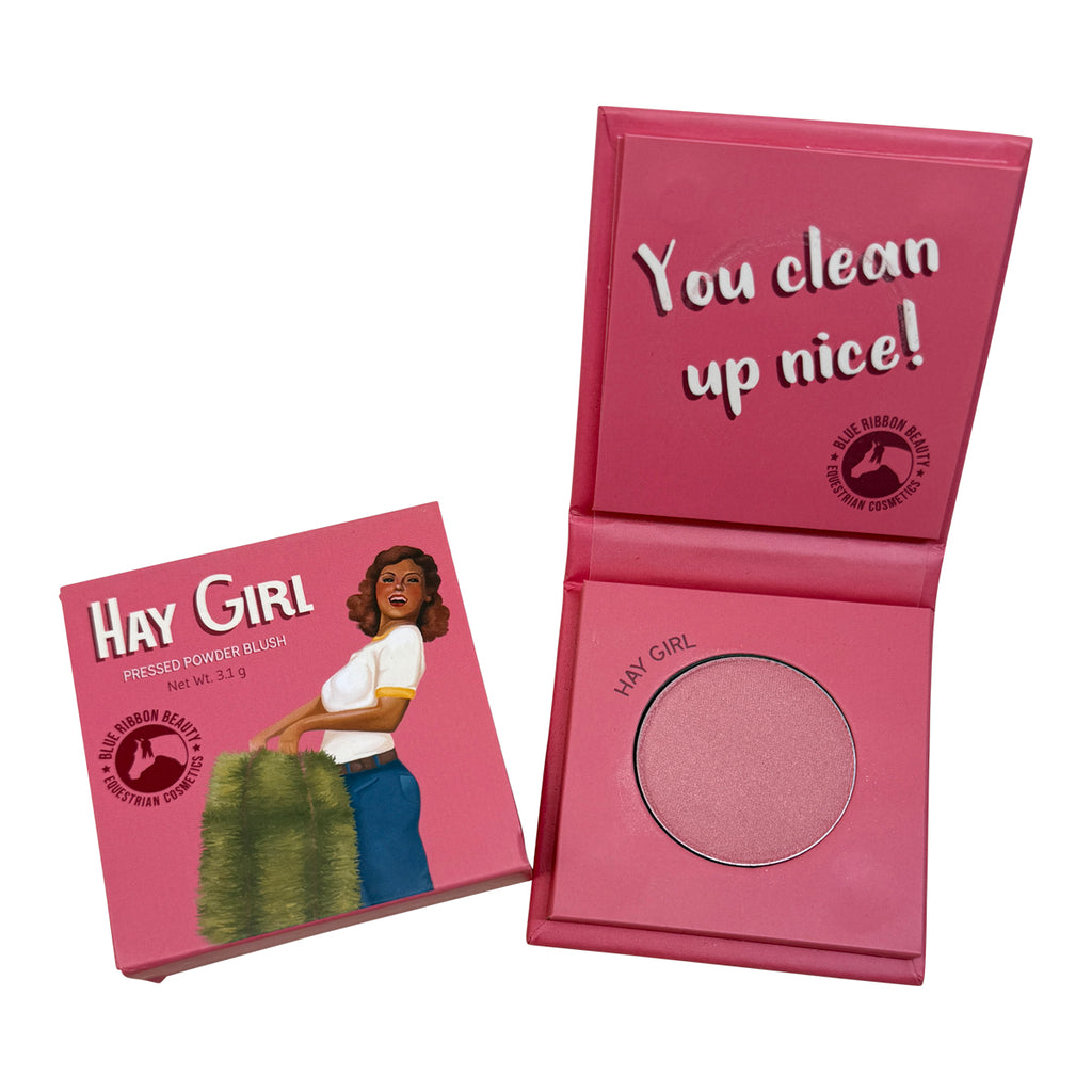 Blue Ribbon Beauty Equestrian Cosmetics 'Hay Girl' Pressed Powder Blush in Peach