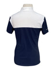 Cavalleria Toscana Perforated Competition Shirt in Navy/White