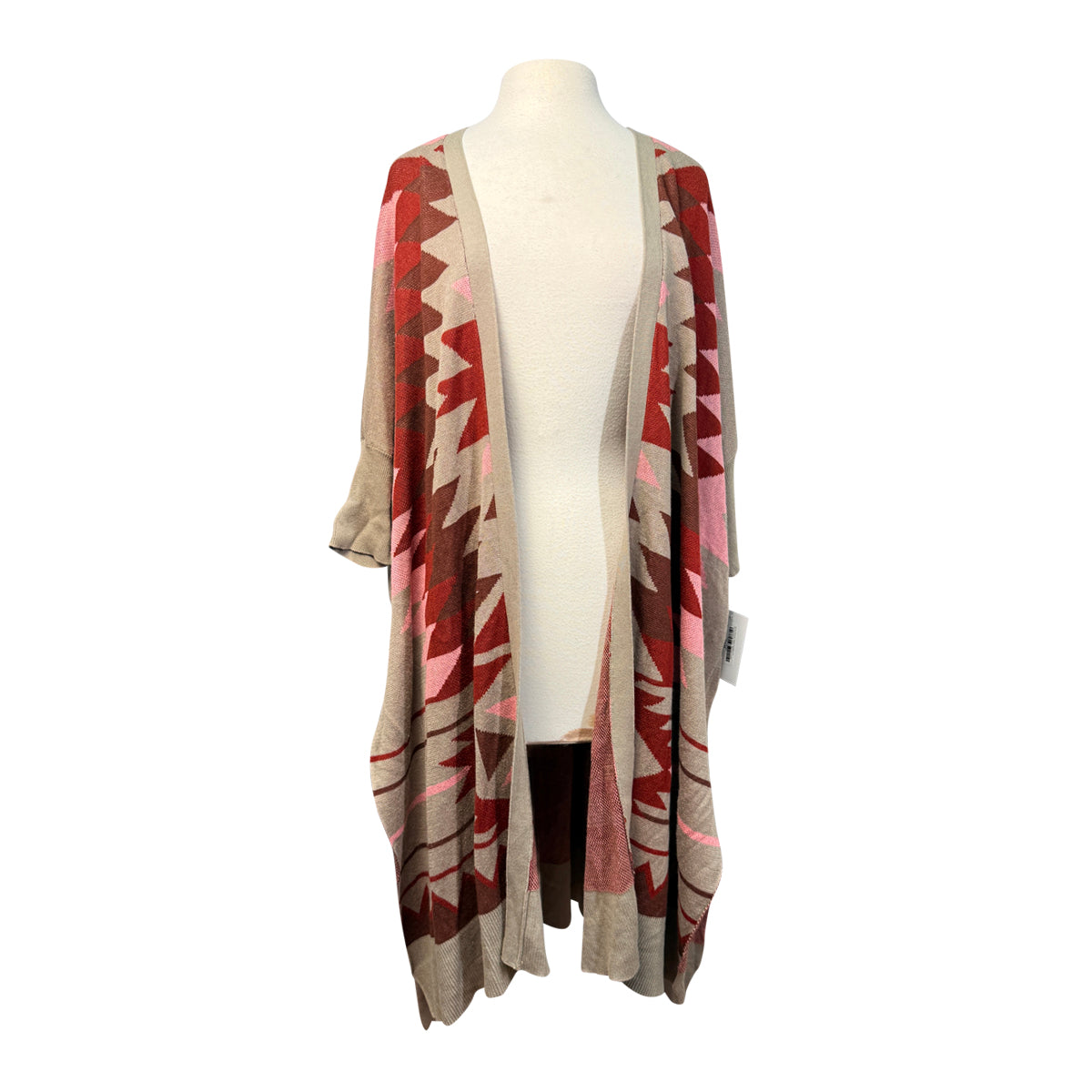 Ariat 'Serape' Style Cardigan in Tan/Burgundy Aztec
