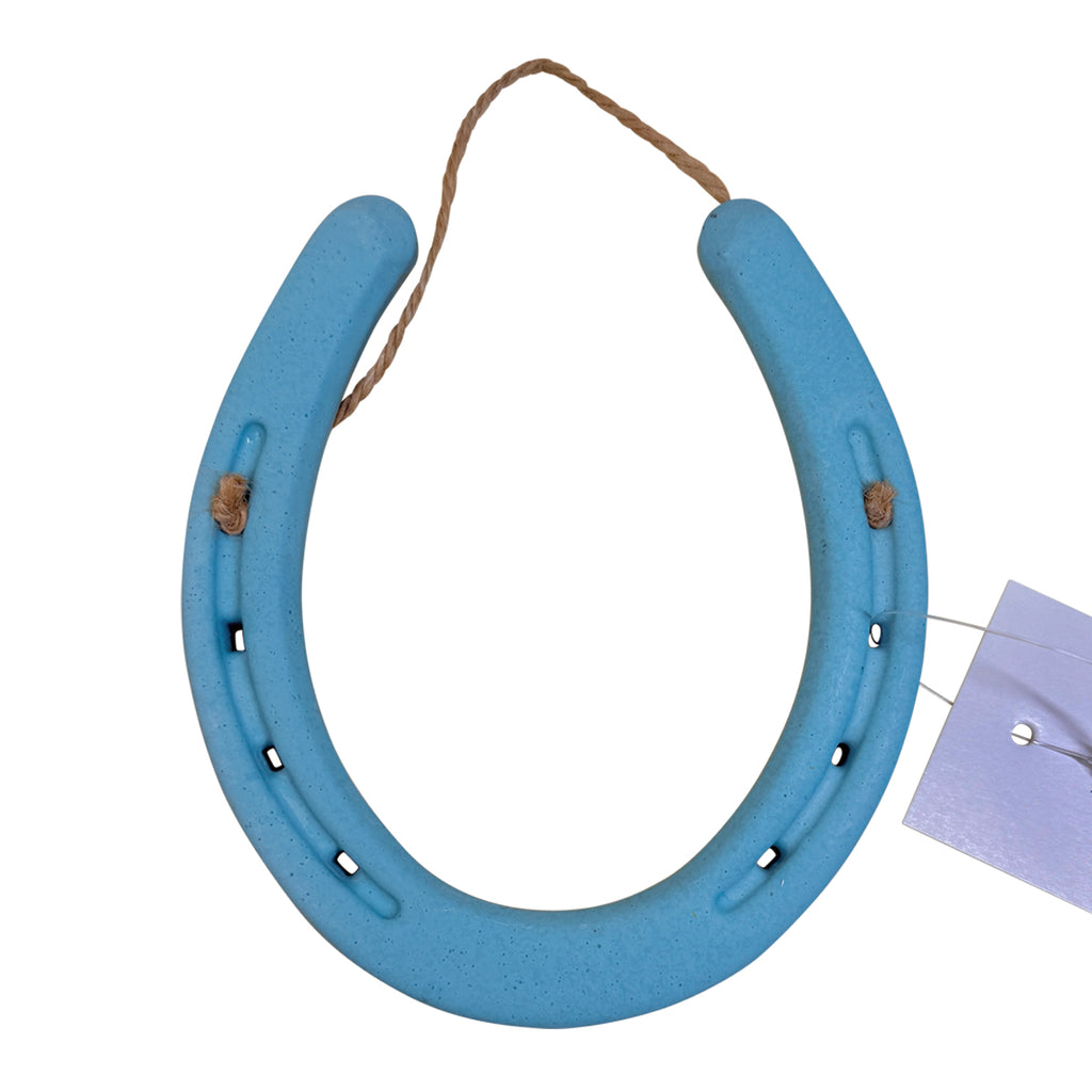 Hanging Horseshoe Wall Art in Sky Blue