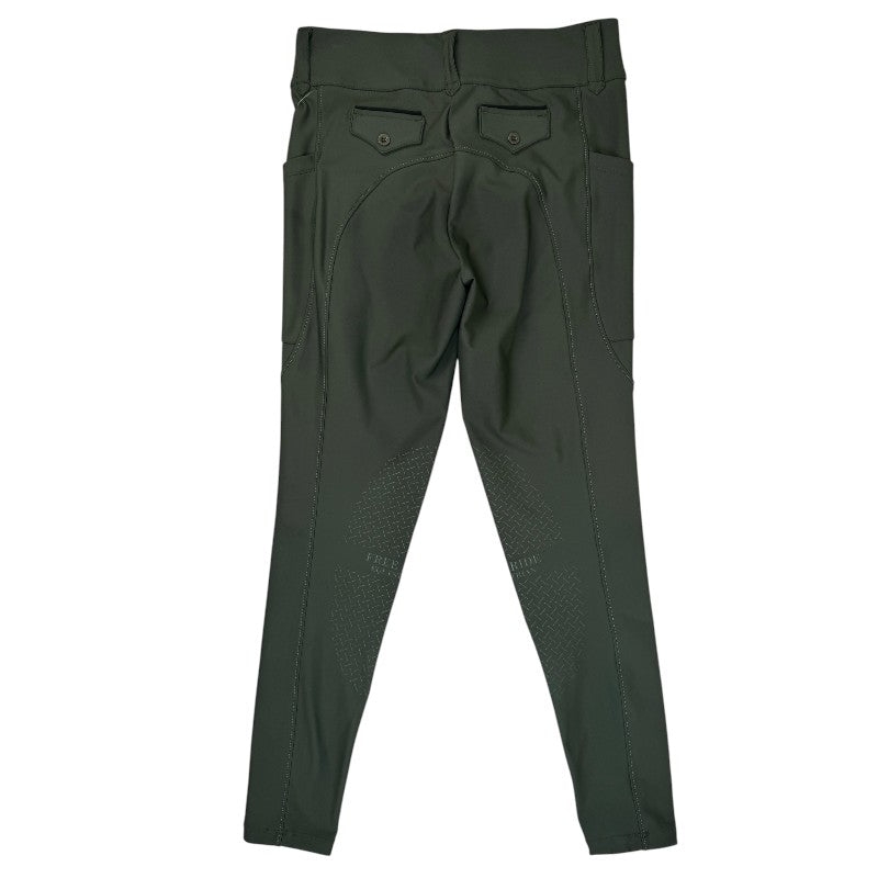 Free Ride Equestrian 'Lux' Knee Patch Breeches in Hunter Green
