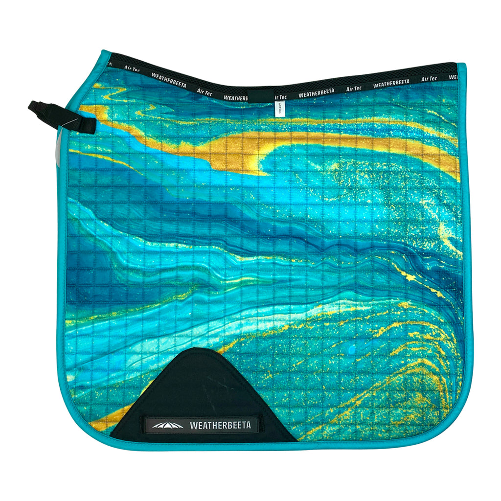 Weatherbeeta 'Prime Marble' Dressage Pad in Blue/Orange Swirl