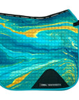 Weatherbeeta 'Prime Marble' Dressage Pad in Blue/Orange Swirl