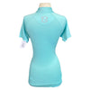 Back of Noble Outfitters Tech Polo Shirt in Aqua