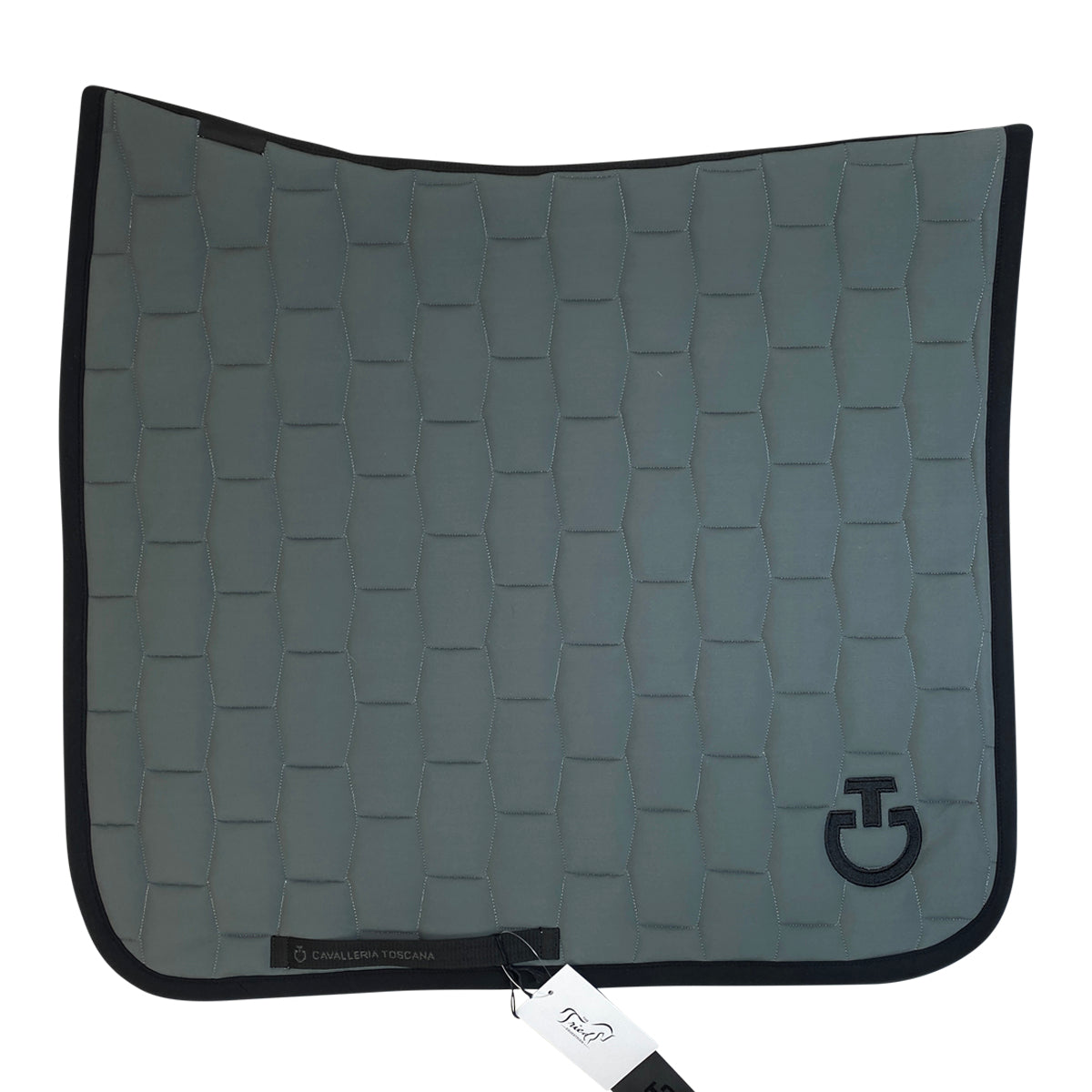Cavalleria Toscana Geometric Quilted Dressage Saddle Pad in Grey
