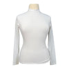 Cavalleria Toscana Jersey L/S Training Polo w/3D Stamp Logo in White