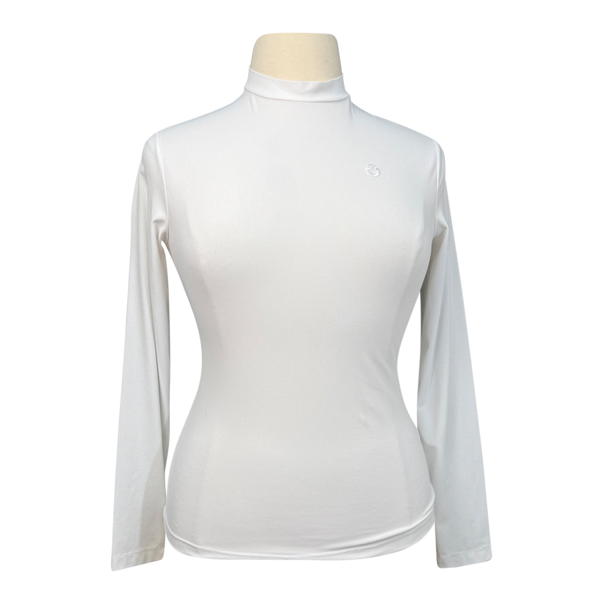 Cavalleria Toscana Jersey L/S Training Polo w/3D Stamp Logo in White