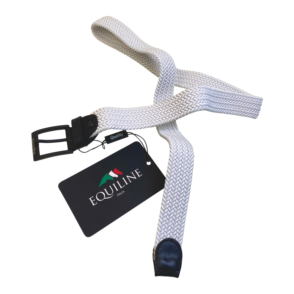 Equiline Clayc Elastic Braided Belt in White
