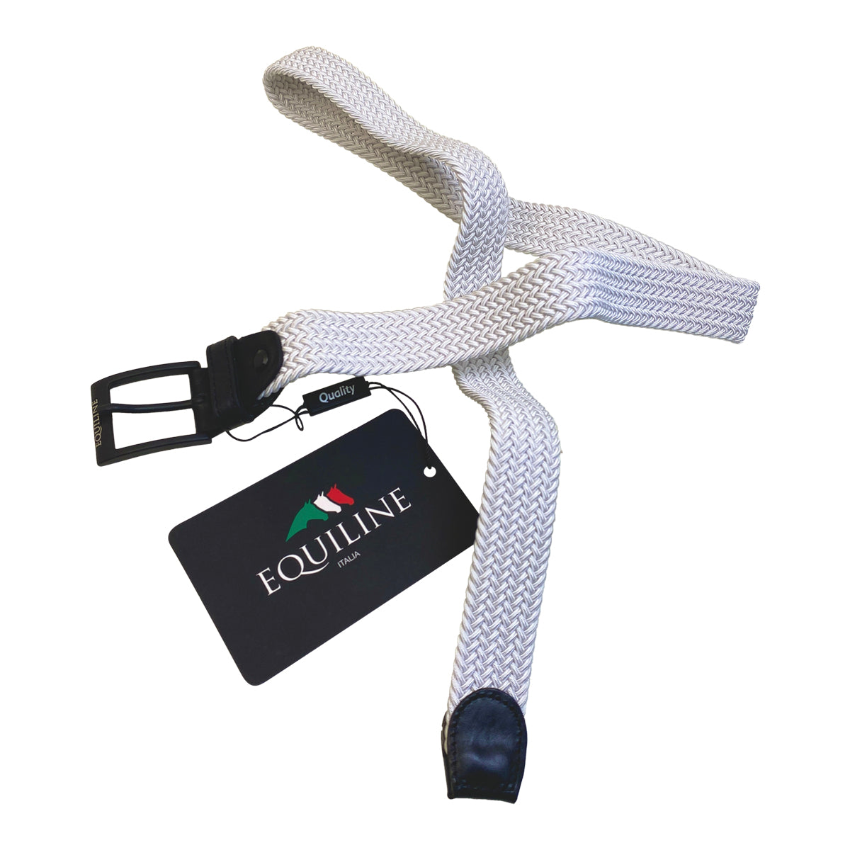 Equiline Clayc Elastic Braided Belt in White