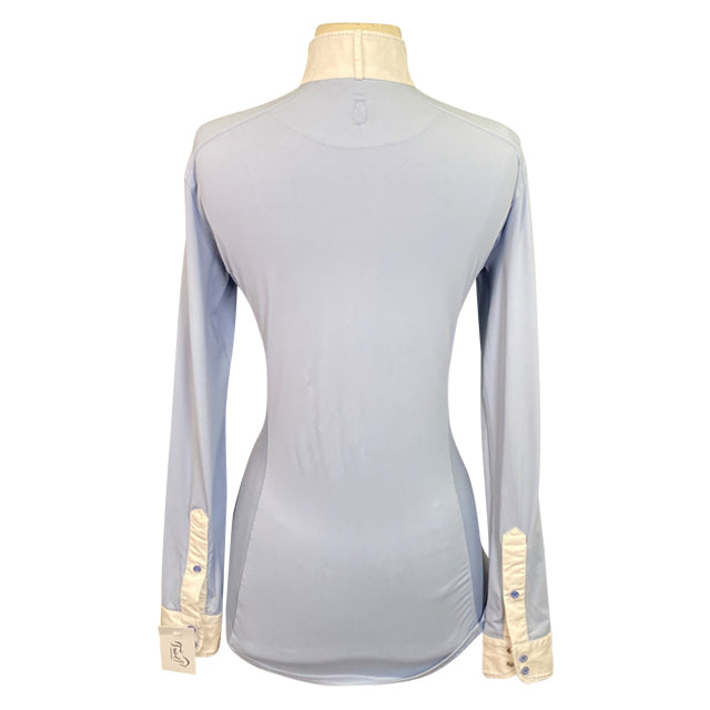 Back of Tredstep Symphony Competition Shirt in Powder Blue