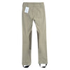 Tan pants with a tag on a white background