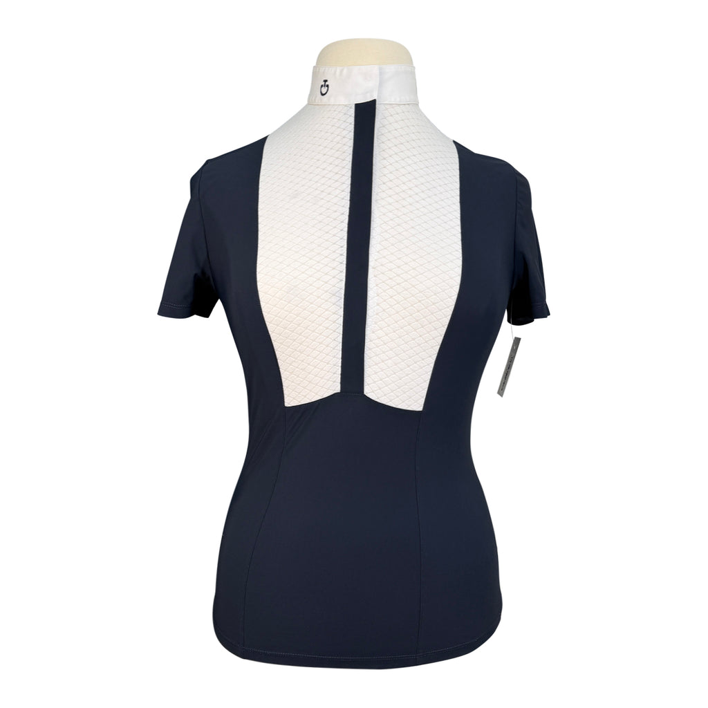Cavalleria Toscana Jersey Jacquard Competition Shirt in Navy/White