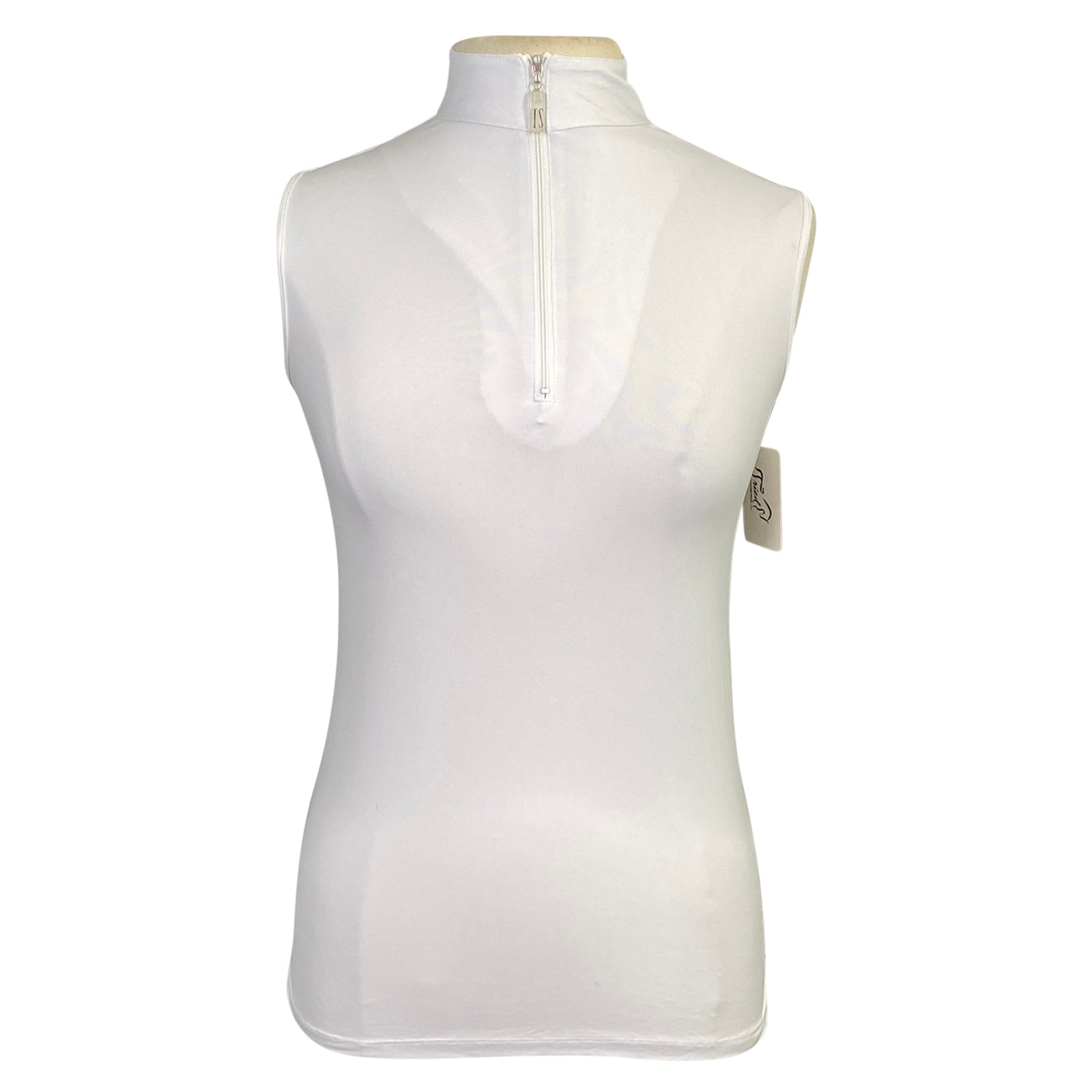 Front of Tailored Sportsman Ice Fil Sleeveless Shirt in White - Women's XXS