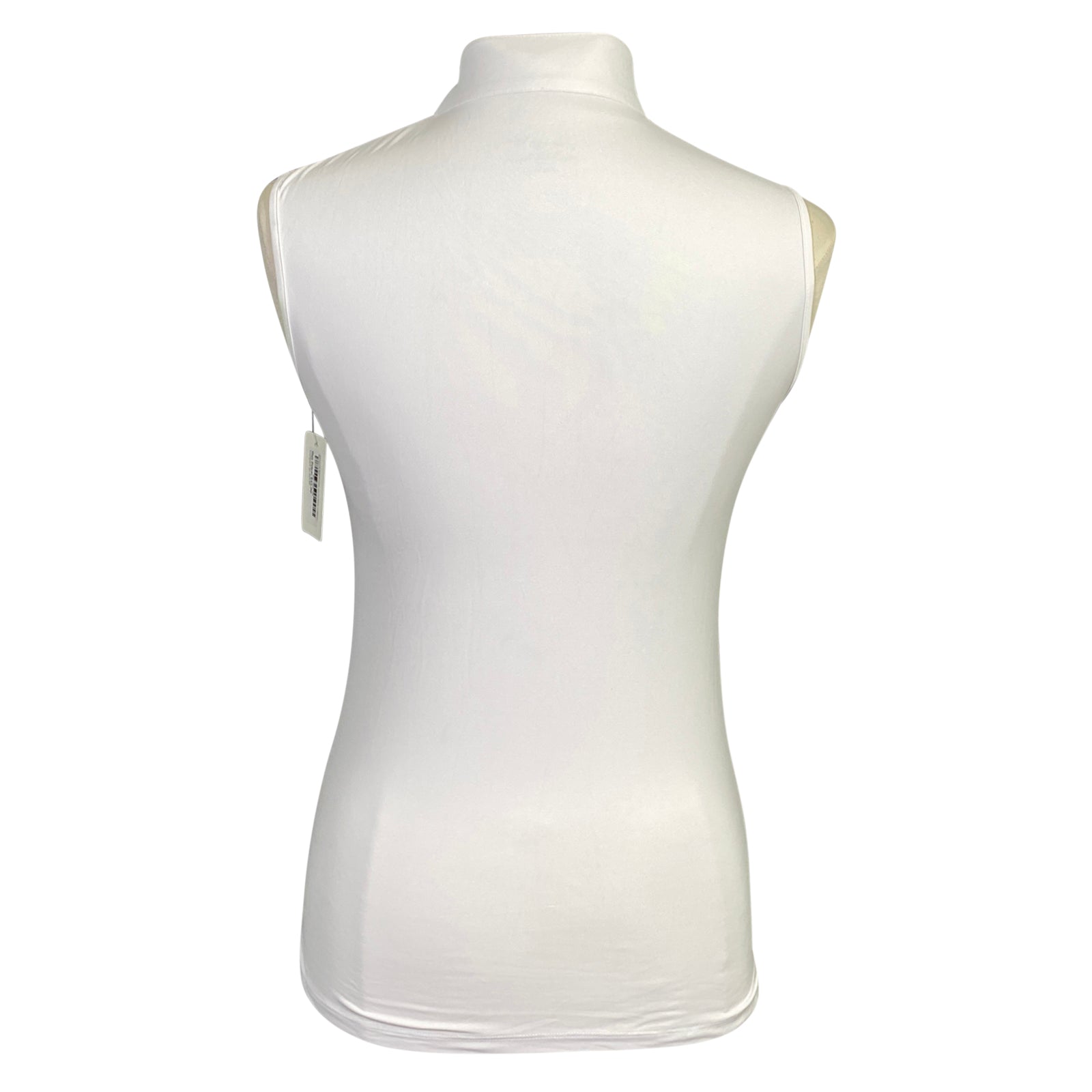 Back of Tailored Sportsman Ice Fil Sleeveless Shirt in White - Women's XXS