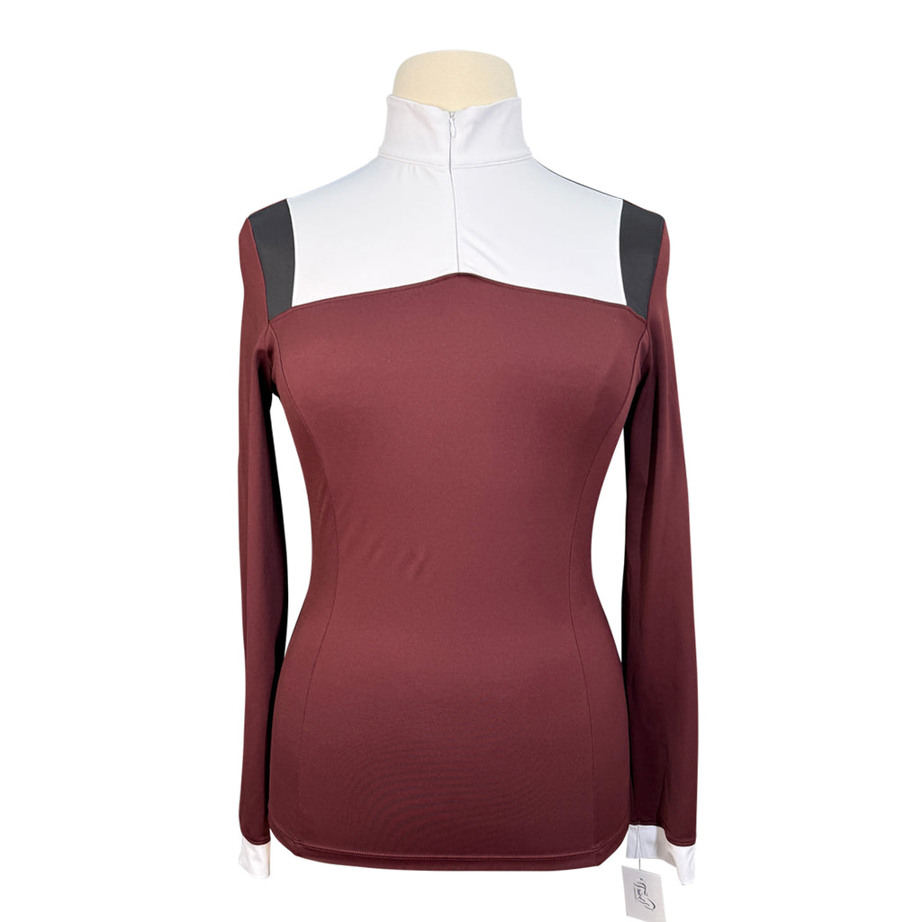 Equisite 'Nadine' Shirt in Burgundy/White