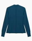 Hannah Child's 'Cameron' Rib Mock Neck Shirt in Deep Sea - Women's XL