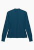 Hannah Child's 'Cameron' Rib Mock Neck Shirt in Deep Sea - Women's Medium