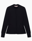 Hannah Child's 'Cameron' Rib Mock Neck Shirt in Pitch Black - Women's XL