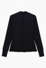 Hannah Child's 'Cameron' Rib Mock Neck Shirt in Pitch Black - Womne's XXS