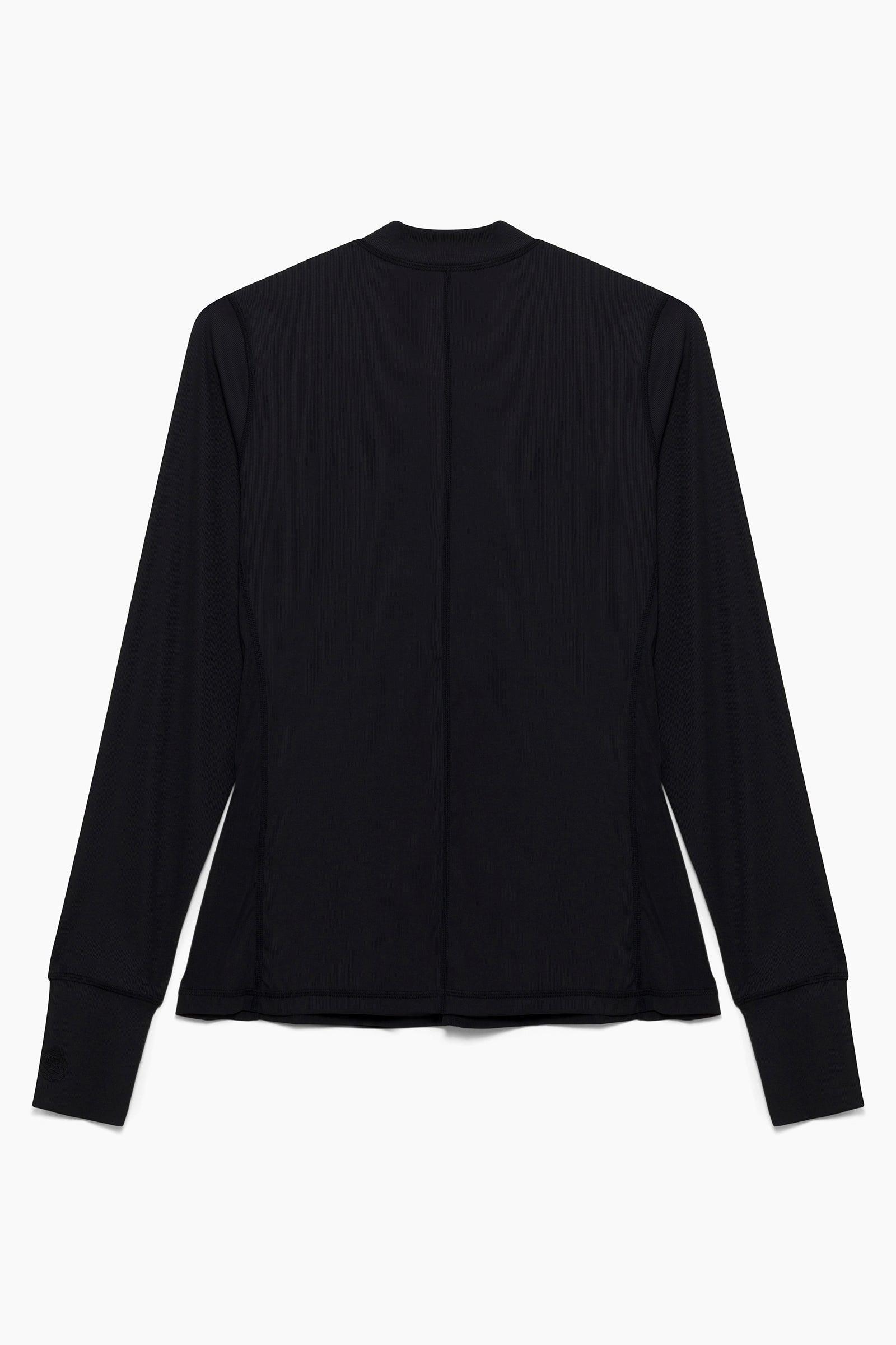 Hannah Child's 'Cameron' Rib Mock Neck Shirt in Pitch Black - Womne's XXS