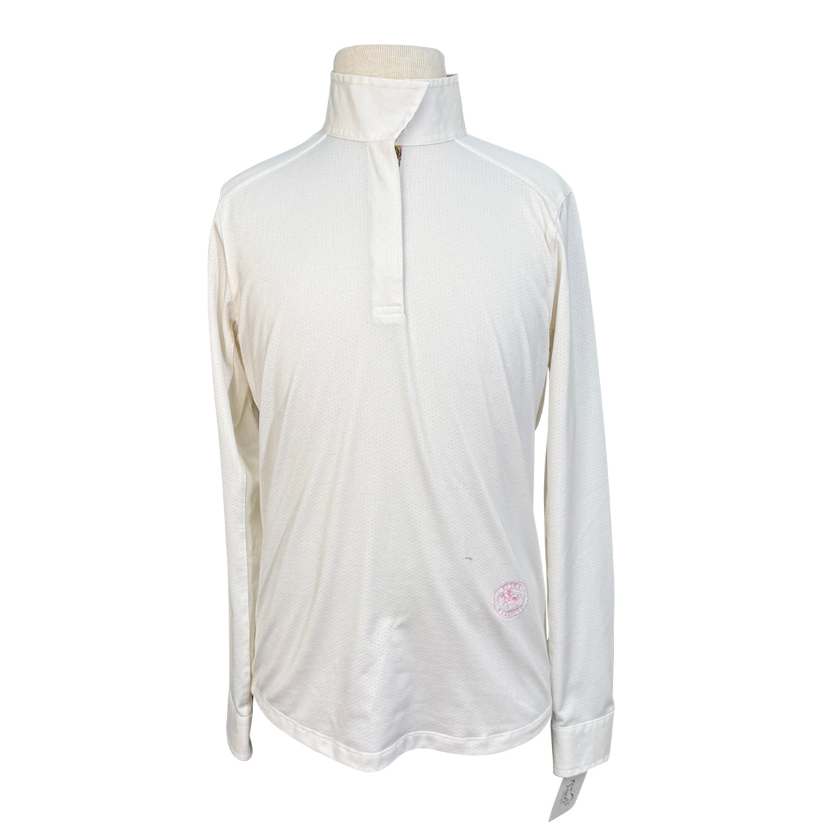 Essex Classics Talent Yarn Kids Long Sleeve Show Shirt in White/Stirrups