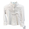 RJ Classics 'Maddie Jr' Long Sleeve Show Shirt in White w/Paw Prints 