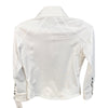 RJ Classics 'Maddie Jr' Long Sleeve Show Shirt in White w/Paw Prints 