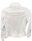 RJ Classics 'Maddie Jr' Long Sleeve Show Shirt in White w/Paw Prints 