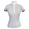 EGO7 Short Sleeve Polo Top in Grey/Navy