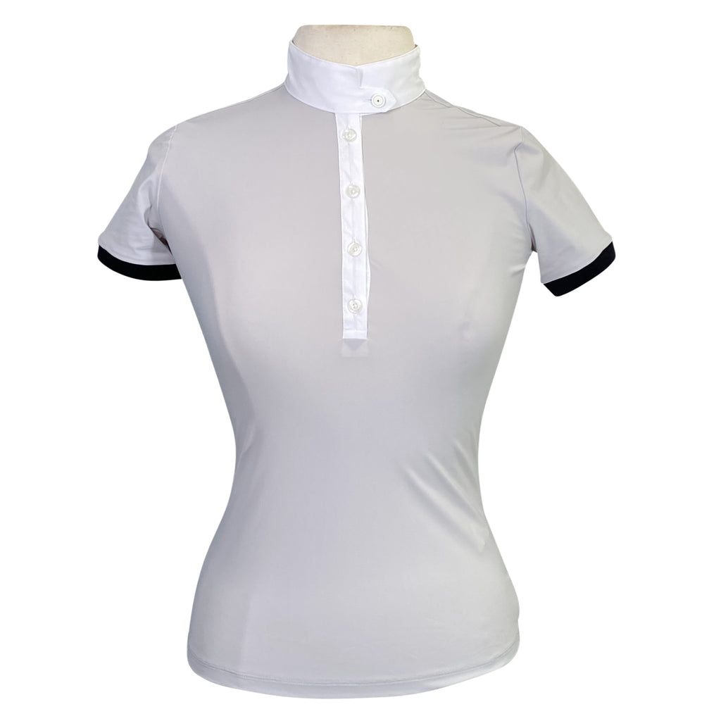EGO7 Short Sleeve Polo Top in Grey/Navy
