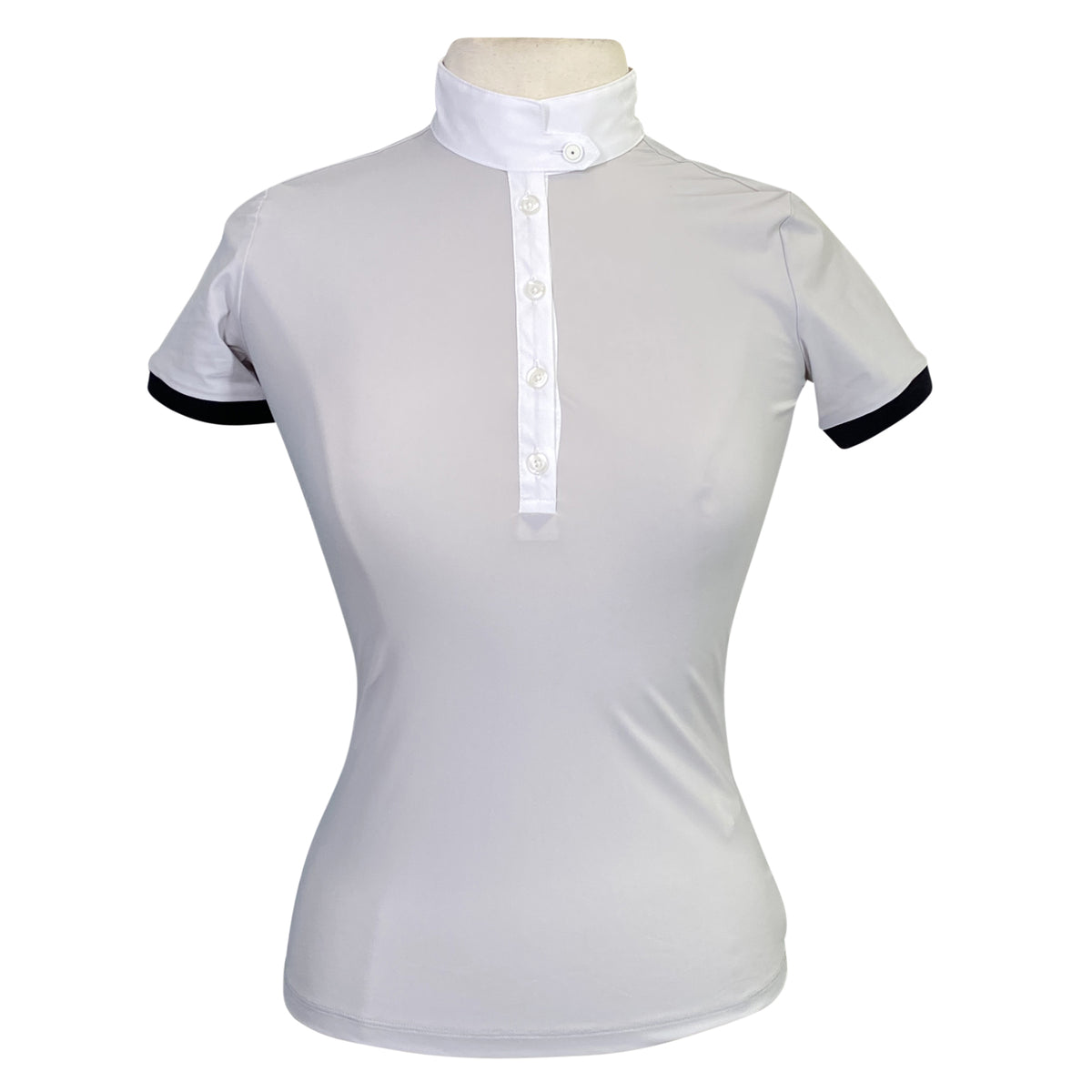 EGO7 Short Sleeve Polo Top in Grey/Navy