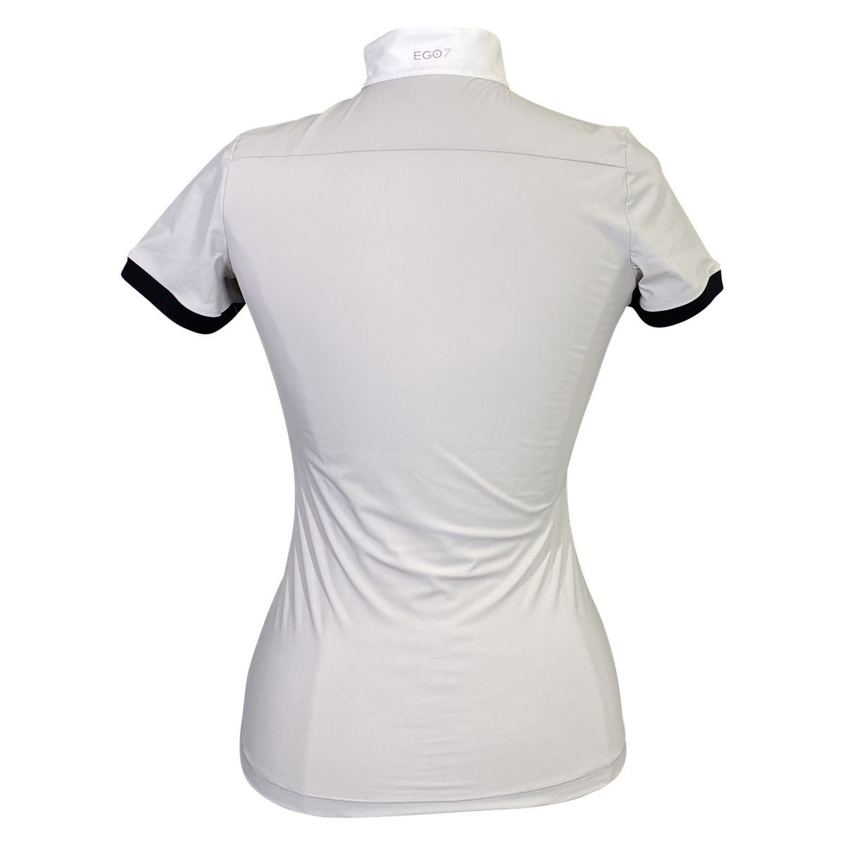 EGO7 Short Sleeve Polo Top in Grey/Navy