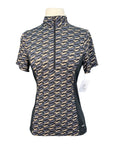 Kerrits Ice Fil Long Sleeve Shirt in Black Horses Jumping