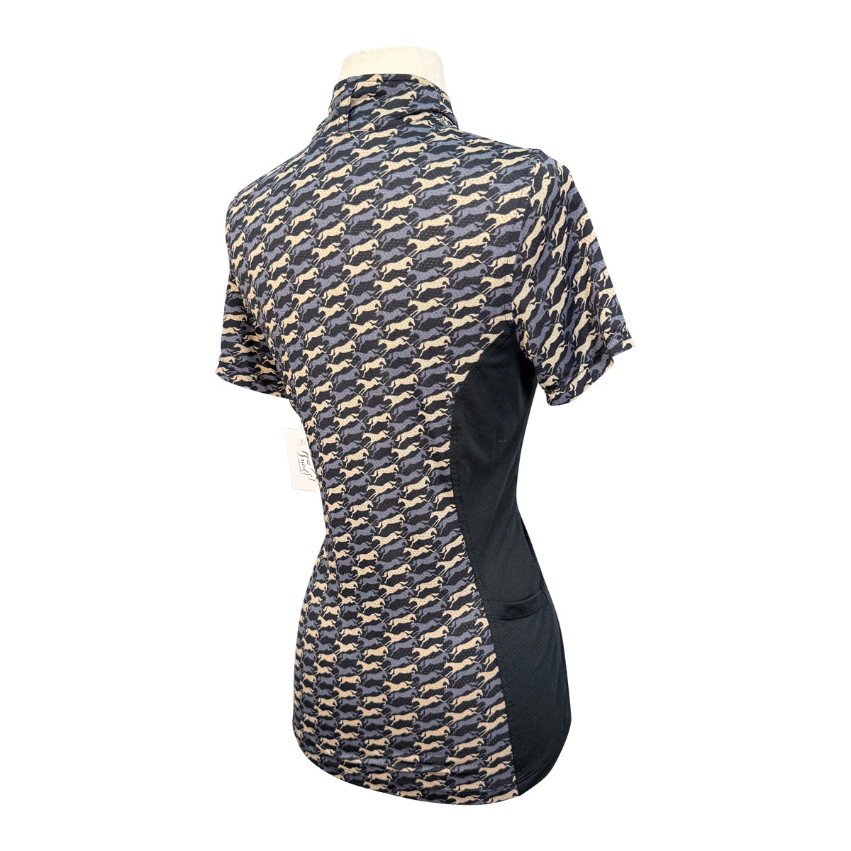 Kerrits Ice Fil Long Sleeve Shirt in Black Horses Jumping