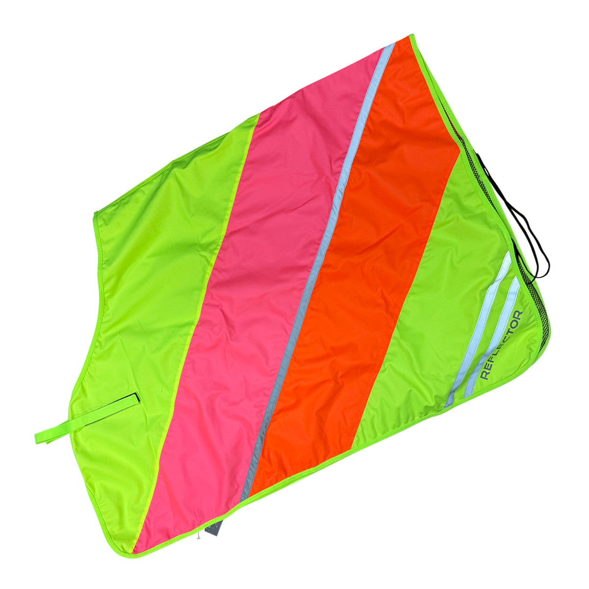 Hy Equestrian Reflector Quarter Mesh Exercise Sheet in Yellow/Pink/Orange