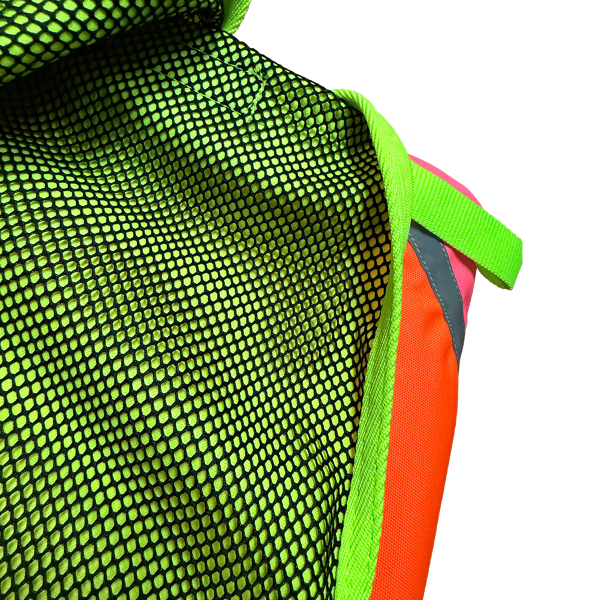 Hy Equestrian Reflector Quarter Mesh Exercise Sheet in Yellow/Pink/Orange