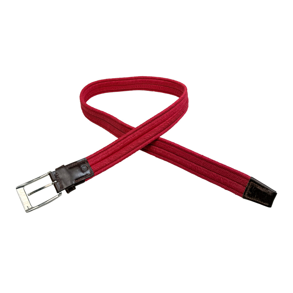 Manfredi Woven Stretch Belt in Red - Women's Medium
