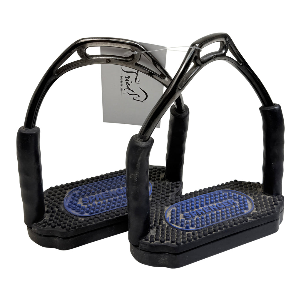 Herm Sprenger 'Bow Balance' Stirrup Irons in Black w/Stainless Steel - 4 1/4"