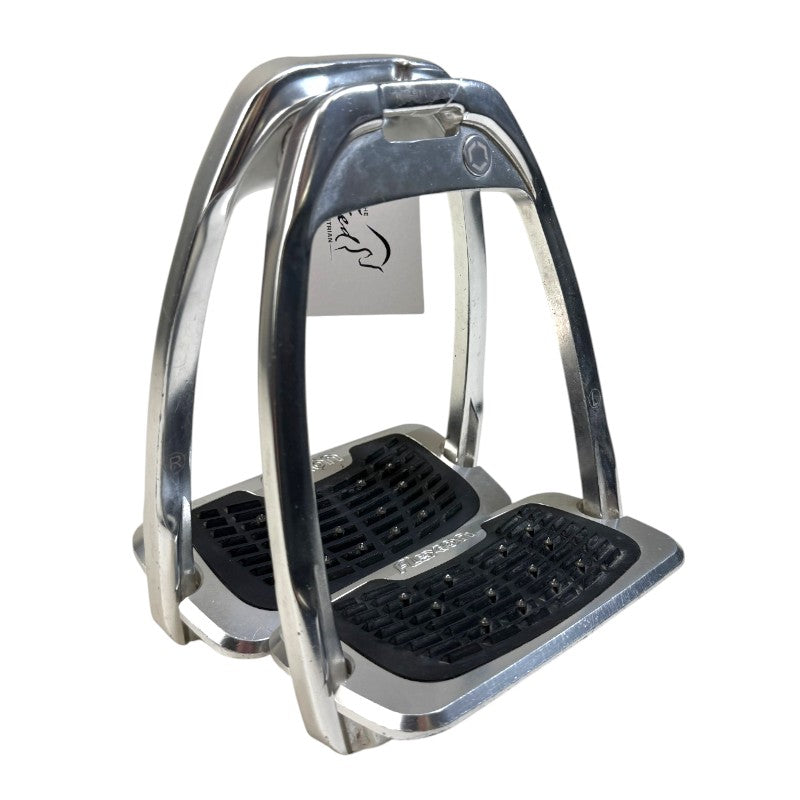 Flex-On Hunter Stirrup Irons in Stainless Steel/Black 