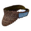 Youth Woven Straw Sun Visor w/Patch in Less People, More Dogs