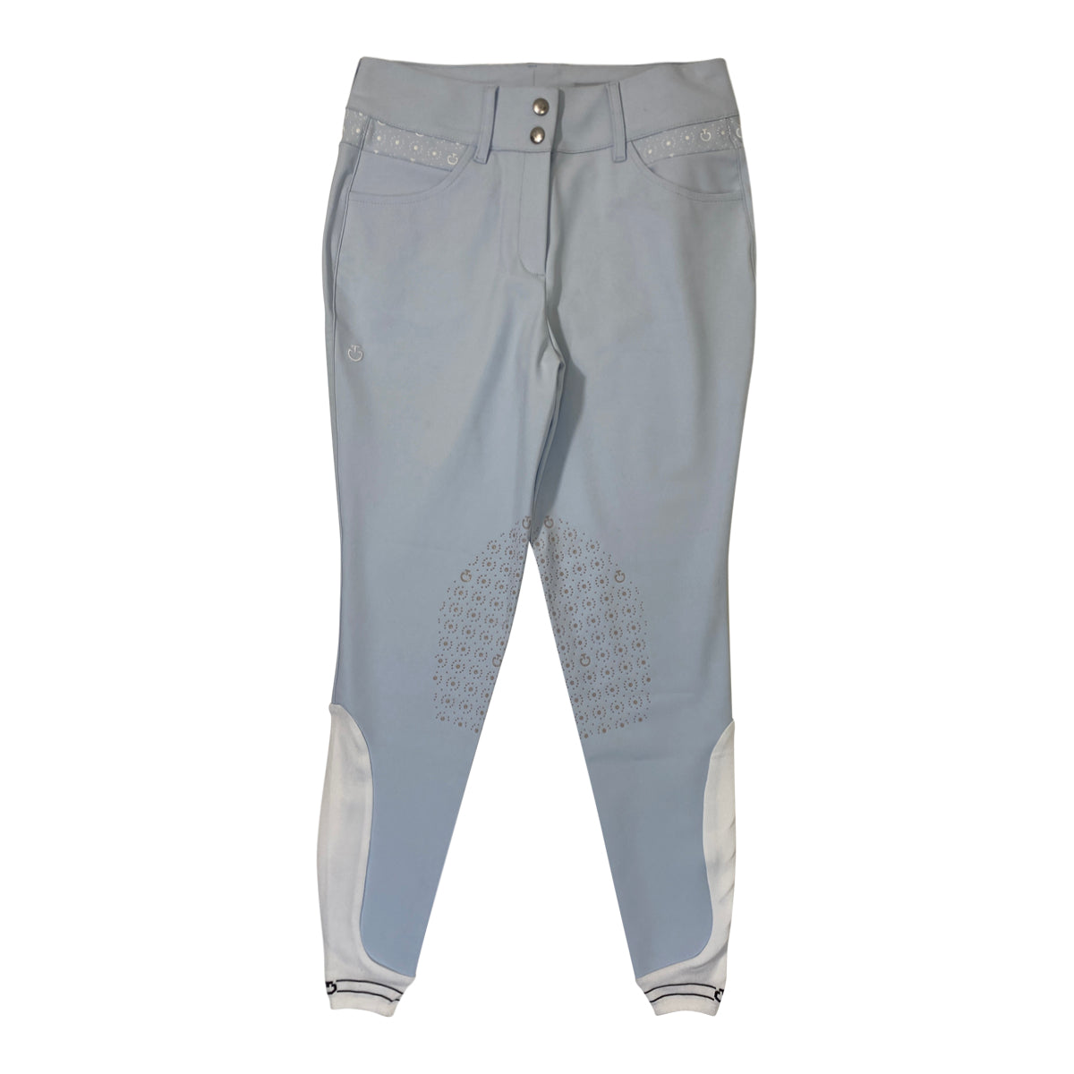 Cavalleria Toscana Motif Print Jumping Breeches in Light Blue