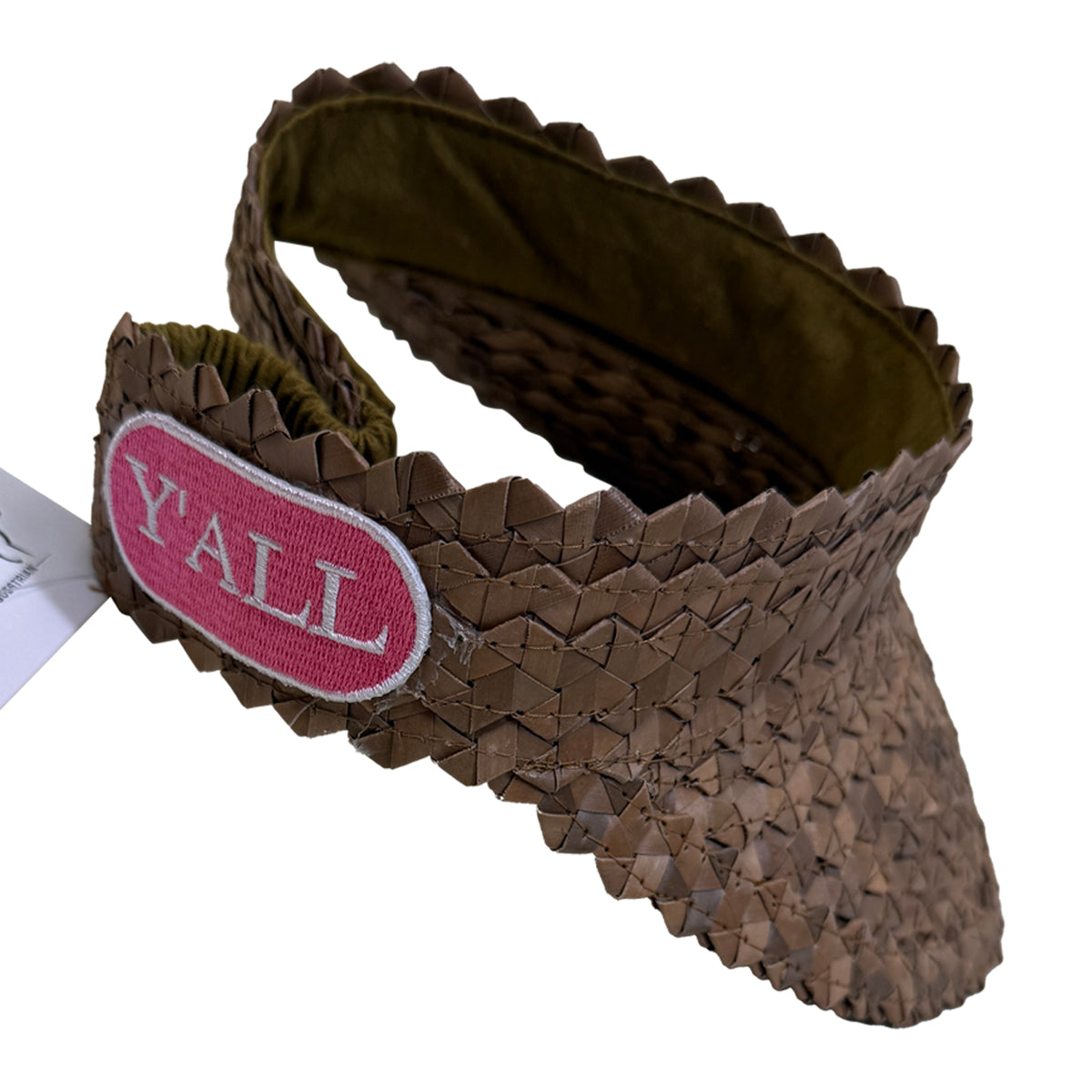 Kids Woven Straw Sun Visor w/Patch in Y'all